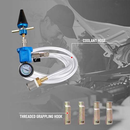 Universal Radiator Pressure Tester Coolant Pressure Tester Car Coolant Vacuum Refill Kit, Vacuum Filled, Residual Liquid Discharge Tool, Coolant Pressure Detector Set, Vacuum Cooling System