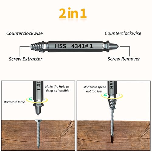 Gifts for Men – Stripped Screw Extractor Set – Father’s Day Gifts from Wife, Daughter, & Son – Easy Out Extractor Set for Nuts, Screws & Bolts – Perfect Husband & Birthday Gifts (Silver (Pack of 6)) - size: Silver (Pack of 6)