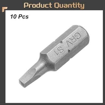 HARFINGTON 10pcs Square Head Screwdriver Bits 1/4" Hex Shank SQ1 Head 1" Length CR-V Steel Screw Driver Drill Bit for Repair Work Electric Screw Driver - size: SQ1