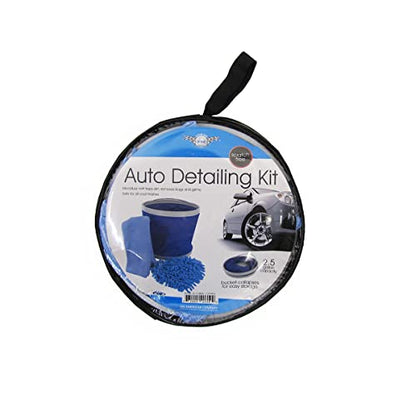 Microfiber Auto Detailing Kit Compact Collapsible Water Bucket Cloth Wash Mitt Vehicle Exterior Cleaning Set
