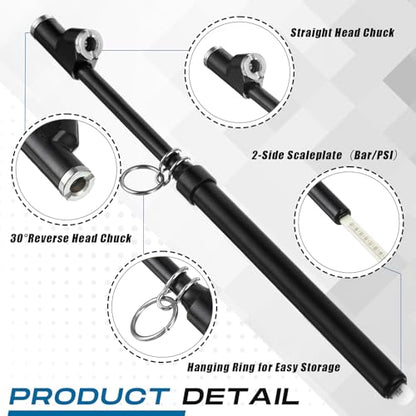 Tallew 10 Pack Dual Head Tire Pressure Gauge Heavy Duty Air Pressure Tire Gauge for Auto Truck Car RV Van Gage Range 10-150PSI, 1-10Bar (Black) - color: Black