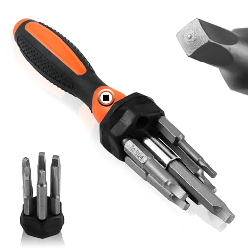 7PCS Magnetic Square Head Screwdriver Bits(50mm) SQ1 SQ2 SQ2.75 SQ3 SQ4 SQ5 Portable Multi-Purpose Screwdriver Set for Home, Work, DIY - color: Square Head Set