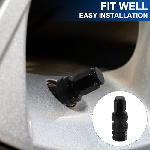TR33E/VS33 Black Tubeless Metal Clamp-in Valve Stems, 0.453" /11.3mm+0.4mm Valve Hole Dia, Length 1.3", Aluminum Alloy, Pack of 5 - size: TR33E 5pcs