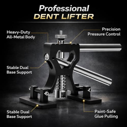 139PCS Dent Puller Kit, Paintless Dent Removal Kit, Car Dent Repair Kit with Metal Dent Lifter, Bridge Puller, T-Slide Hammer, Professional PDR Tools for dents, dings, creases and Hail Damage