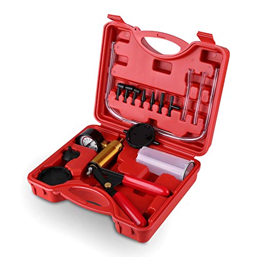 Brake Bleeder Kit Brake Bleeder Vacuum Bleed Test Kit, Hand Held Vacuum Pressure Pump Tester Tool, Hand Held Brake Bleeder Tester for Automotive Motorbike with Gauge Hoses Connector