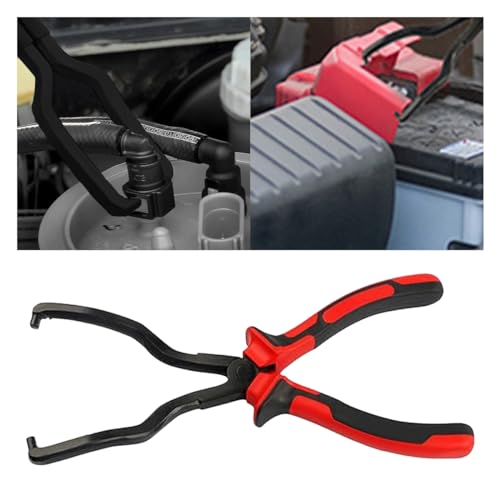 smilfuy Fuel Line Plier, Quick Disconnect Release Removal Tool, Petrol Hose Pipe Clamp Clip with Handle, Universal Fuel Line Clip Removal Plier, Pipe Clip Repair Tool for Most Cars (Red) - color: Red