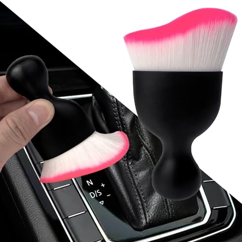 XY North Car Interior Dust Brush, Auto Detailing Brush, Soft Bristles Car Cleaning Brushes, Tool for Air Conditioner Vents, Leather, Computer, Scratch Free, Car Interior Accessories - color: Pink