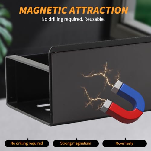 2 Pcs Magnetic Spray Can Holder,with 4 Pcs Small Hooks Wall-Mounted Spray Bottle Rack Paint Bottle Can Organizer for Garage Home Workspace