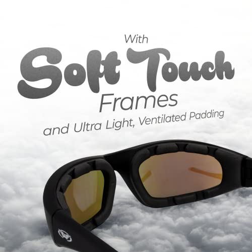 Global Vision Kickback Motorcycle Glasses - color: Black Frame/Driving Mirror Lens