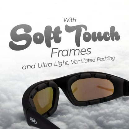 Global Vision Kickback Motorcycle Glasses - color: Black Frame/Driving Mirror Lens
