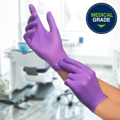 HALYARD Purple Nitrile Dental Patient Exam Gloves, Non-Sterile, 5.9 mil, 9.5 Inches, Purple, Large, 53433 (Box of 100) - size: Large