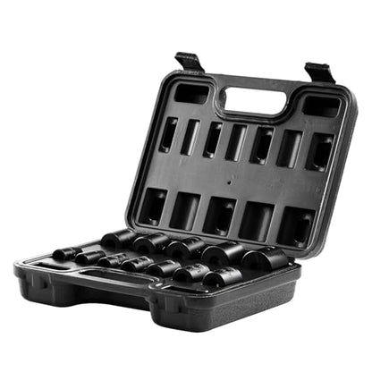 VEVOR 3/8" Drive Impact Socket Set, 12 Piece Shallow Socket Set SAE 5/16"-1", 6 Point Cr-Mo Alloy Steel for Auto Repair, Easy-to-Read Size Markings, Rugged Construction, Includes Storage Case - style: 3/8" 12PCS CR-MO