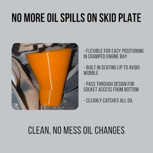 Oil Change Funnel Combo Compatible with Can-Am Maverick X3 – No-Spill Fill with 3ft Flexible Hose & Skid Plate Drain – Clean Maintenance Kit for X3, Turbo RR, Max (Orange, Fill/Drain Combo)