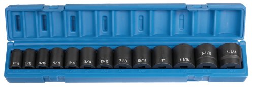 Grey Pneumatic Corp 1312 1/2'' Drive Standard Length Fractional Set - 13 Piece - style: 13 Piece Standard Set