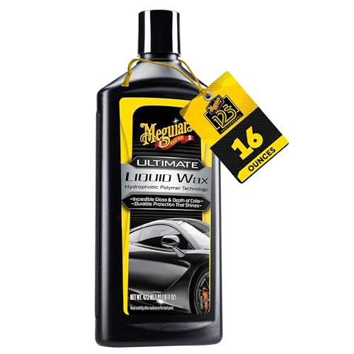 Meguiar's Ultimate Liquid Wax, Improved Liquid Car Wax Formula for Durable Protection that Shines, Premium Towel and Applicator Pad Car Accessories Included, 16 Oz Bottle - size: 16 Fl Oz (Pack of 1), style: Liquid Wax