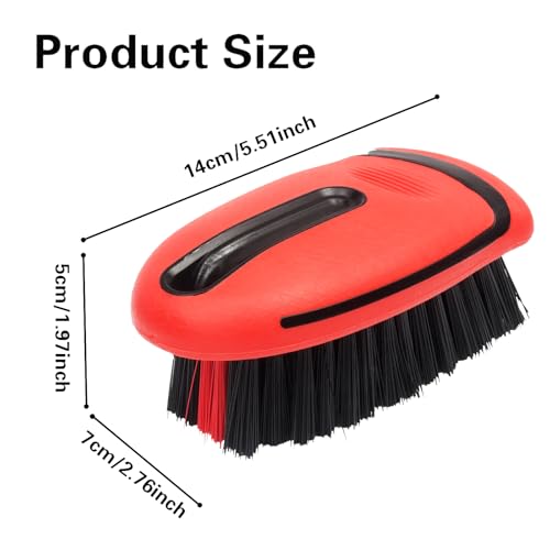 Carpet Cleaning Brush & Upholstery Brush Set, Hard Bristle Carpet Scrub Brush, Rug Brush, Couch Cleaner Brush, Fabric/Leather Detail Brush for Car, Home & Outdoor Furniture (Red) - color: Red