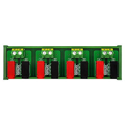 Banana Jack Breakout Board Module (4x2 Positions, DIN Rail Mount) - size: 4x2 Positions, style: DIN Rail Mount