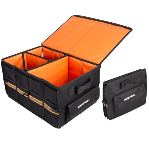 KEEPER Standard Trunk Organizer, 48L, Multi-Compartment Collapsible Car Organizers and Storage, Non-Slip Bottom, Suitable for SUV, Minivan, and Cars - size: Standard (48L)