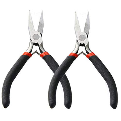 5 Inch Flat Nose Pliers Wire Pliers for Jewelry Making, Wire Wrapping Bending - 2 Pack - style: Flat Nose