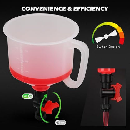 22-Piece No-Spill Coolant Filling Funnel Kit and Siphon Hose Pump, Radiator Coolant Filling Spill-Proof Funnel Kit with Adapters, Extensions, PVC Hose, Engine Oil Funnels, Towel for Universal Vehicle - size: 22 PCS - Pro Kit with Siphon Pump