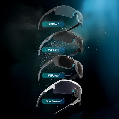 HexArmor Shockwave Safety Work Glasses | ANSI Z87+, 100% UV Protection, Anti-Fog or Scratch Resistant, Polarized - color: Hi-vis Frame