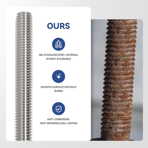 24 Pcs 304 Stainless Steel M6 Fully Threaded Rod,3.5"(90mm) Threaded Rod,Right Hand Threads，with Nuts (24, M6x90mm) - size: M6x90mm