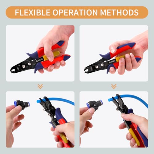 PLANEKO 11PCS Air Line Removal Tool Kit for 1/4" 5/16" Hose Fittings | Air Line Disconnect Tool for 6mm 8mm Hose with 10PCS 1/4” Tube OD x 1/4” NPT Male Straight Thread Push to Connect Fittings