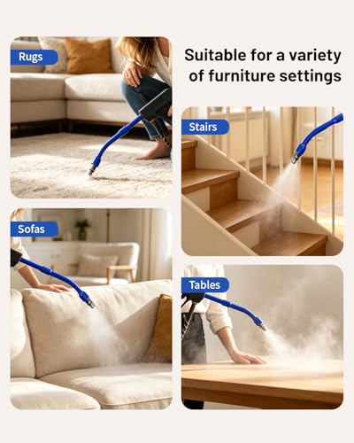 2100W Commercial Steam Cleaner, 5L Tank Carpet Cleaning Machine 6Bar 160℃/320℉ Portable Handheld Steam Cleaning Machine for Sofas, Kitchen, Pet Supplies, Car, Office and Hotel