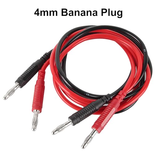 4mm Banana Plug Test Leads Dual-Ended Multimeter Electrical 4mm Banana-Plug Silicone Flexible Copper Cable 1 Meter for Multimeter & Oscilloscope Testing - color: 1set banana to banana