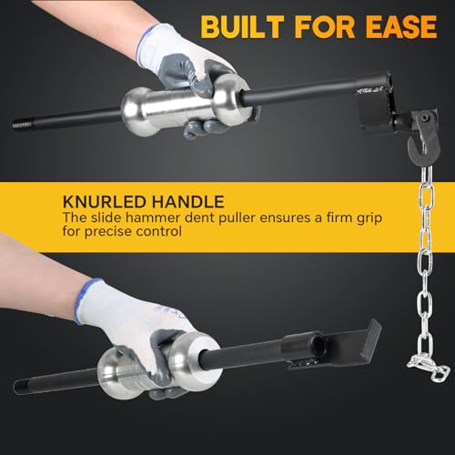 13pcs Heavy Duty Slide Hammer Dent Puller Set | 10lbs Auto Body Repair Tool Kit, Dent Puller Slide Hammer Set, Car Dent Remover Tools for Auto Truck More
