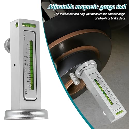 Adjustable Magnetic Car Gauge Tool, Vehicle Camber Castor Strut Wheel Alignment Instrument, Automotive Tire Gauge Repair Tool Accessories, Universal for SUV, Sedan, Truck (Black) - color: Black