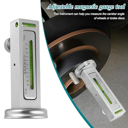 Adjustable Magnetic Car Gauge Tool, Vehicle Camber Castor Strut Wheel Alignment Instrument, Automotive Tire Gauge Repair Tool Accessories, Universal for SUV, Sedan, Truck (White) - color: White