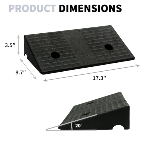 Driveway Ramps for The Curb Threshold Ramp 3.5 Inch Rise 2 Pack Shed Ramp for Low Cars Ramps for Lawn Mower to Shed 7000lbs Load Capacity - size: 3.5''Height