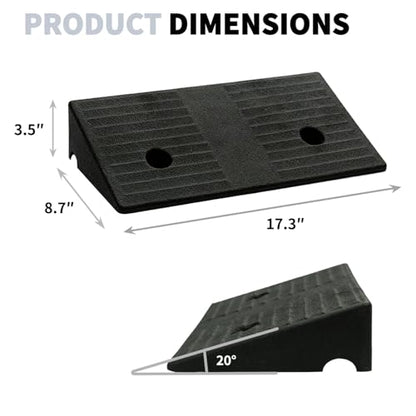 Driveway Ramps for The Curb Threshold Ramp 3.5 Inch Rise 2 Pack Shed Ramp for Low Cars Ramps for Lawn Mower to Shed 7000lbs Load Capacity - size: 3.5''Height