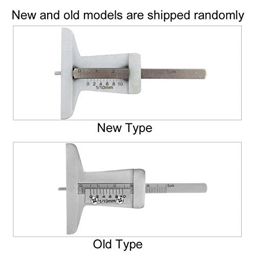Tire Depth Gauge, Stainless Steel Tyre Depth Ruler Meter Caliper Checker for Car Truck Motorcycle 0-10mm
