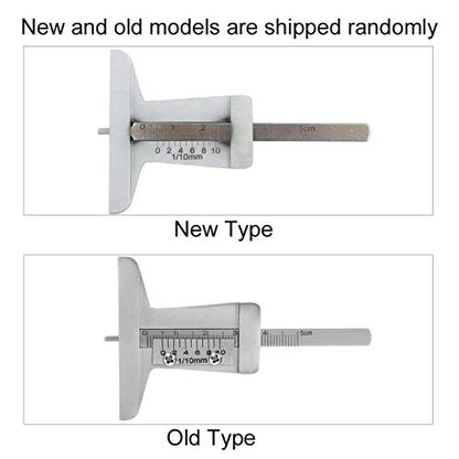 Tire Depth Gauge, Stainless Steel Tyre Depth Ruler Meter Caliper Checker for Car Truck Motorcycle 0-10mm