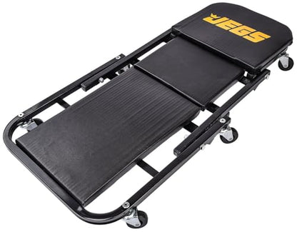 JEGS 2-in-1 Folding Creeper & Z-Seat | 2-in-1 Folding Creeper & Z-Seat for supporting the driver or passenger in the vehicle; steel construction