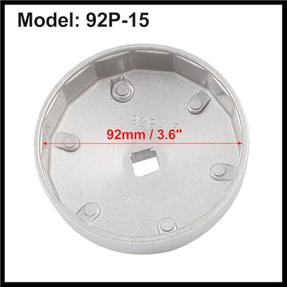92mm Dia 15 Flutes Oil Filter Socket Cap Wrench Remover for Car Durable Material