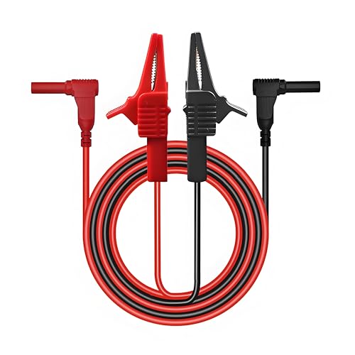 Heavy Duty Alligator Clips Test Leads for Multimeter & Voltmeter, Insulated | Large Gator Clamps，Alligator Clips Electrical Testing, Automotive Circuits, Banana Plug Meter test Leads, 3 Ft