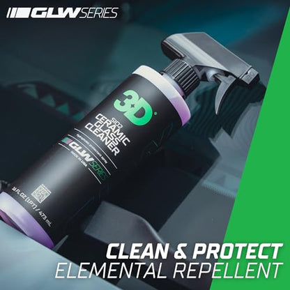 3D SiO2 Ceramic Glass Cleaner, GLW Series | Water & Rain Repellent | All-Weather Protective Ceramic Glass Cleaner | Safe for Tinted, Non-Tinted Windows & Mirrors | DIY Car Detailing | 64 oz - size: 64 Fl Oz (Pack of 1)