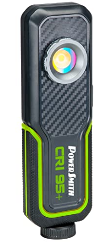 PowerSmith 500 LM Rechargeable LED Color Match (CRI 95+) Inspection Light, Two Color Temperatures 5000K/3500K, hanging hook, magnetic base with USB-C charging cable and 2 Year Warranty (PILC95500) | 500 Lumens, High Cri 95 Plus for Accurate Color Matching