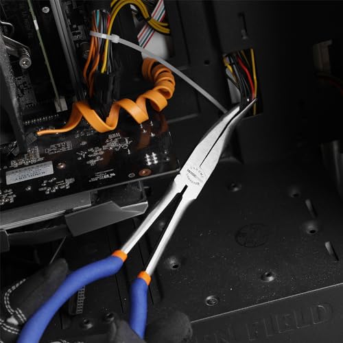 11'' Extra Long Needle Nose Pliers for Narrow and Limited Spaces | 45-Degree Angled Nose, Long Reach Design, CRV Steel, Comfortable Grip, for Mechanics, Electricians, DIYers and Homeowners - style: 11'' 45 Degree Angle