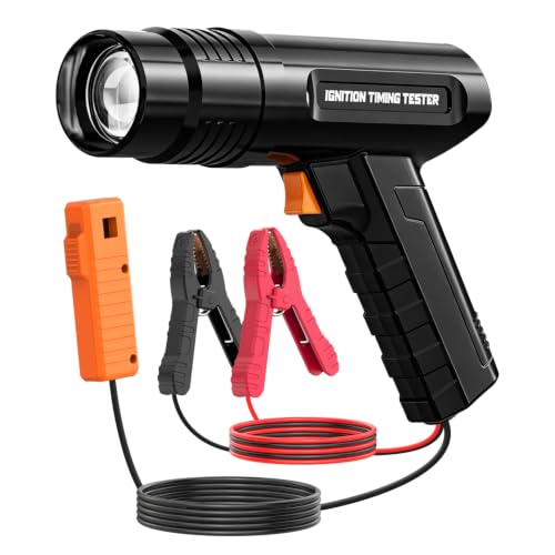 Automotive Timing Light,12V Engine Ignition Timing Light, Strong Flash & Multi-Protection Ignition Timing Tool for 2&4 Stroke Petrol Engine with 10FT Test Lead for Car/Motorcycle/Marine