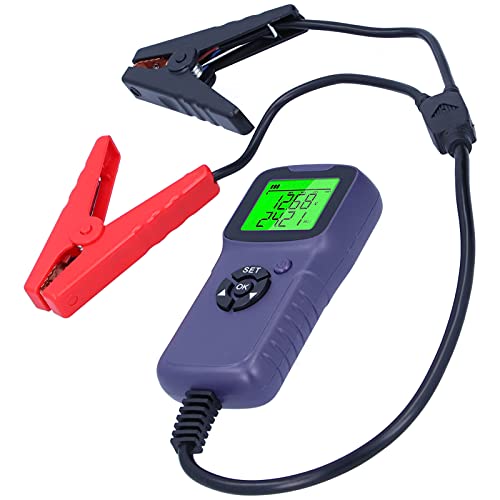 A300 Digital Car Battery Tester LCD Battery Test Analyzer Auto Test Diagnostic Tools for 12V Flood AGM Gel Deep Cycle Batteries ABS Material 13x6.2x2.8cm (Purple) - color: Purple