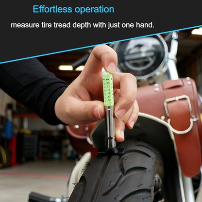 5 Packs Tire Depth Gauge 32nds, Luminescen Color Coded Tire Thread Wear Measure Tool with Pocket Clip, Tire Tread Depth Gauge with Dual Scale for Car,Truck,Moto - size: 5PCS
