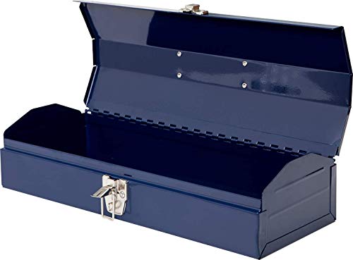 TCE ATB102U Torin 16" Hip Roof Style Portable Steel Tool Box with Metal Latch Closure, Blue - size: 16 inch