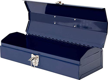 TCE ATB102U Torin 16" Hip Roof Style Portable Steel Tool Box with Metal Latch Closure, Blue - size: 16 inch