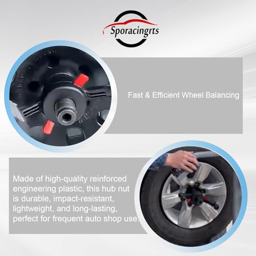 Sporacingrts 40mm x 3mm Wheel Balancer Quick Release Wing Nut Kit for Tire Balancing Machine Quick Clamp Hub Nut with Pressure Cup & Protector Ring