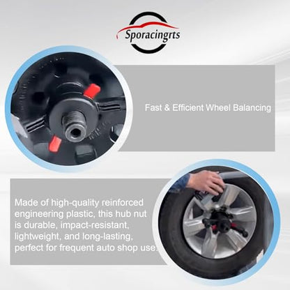 Sporacingrts 40mm x 3mm Wheel Balancer Quick Release Wing Nut Kit for Tire Balancing Machine Quick Clamp Hub Nut with Pressure Cup & Protector Ring