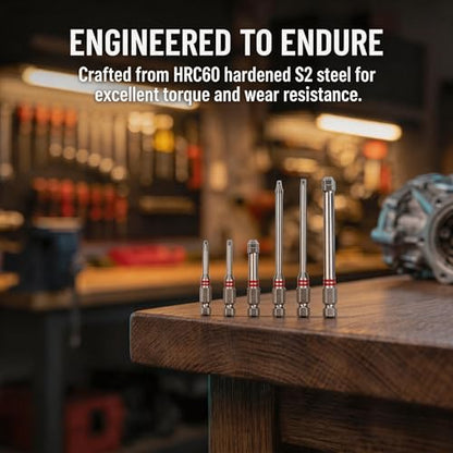 6-Piece All-in-One Pagoda Hex Scredriver Bit Set (Silvery) | Featuring magnetic hexagonal shanks and a unique pagoda-shaped internal hex design, 1.5–6mm